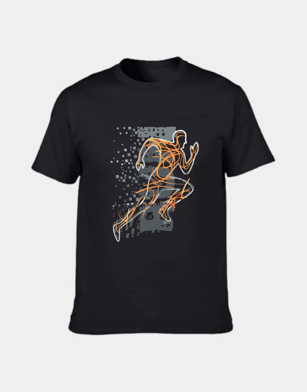 Erkaklar uchun qora printli futbolka
